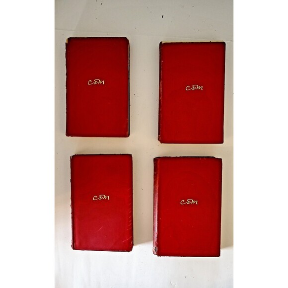 Christopher Morley Lot Of 4 Red Leather Bound Books. Plum Pudding and more - Picture 2 of 7